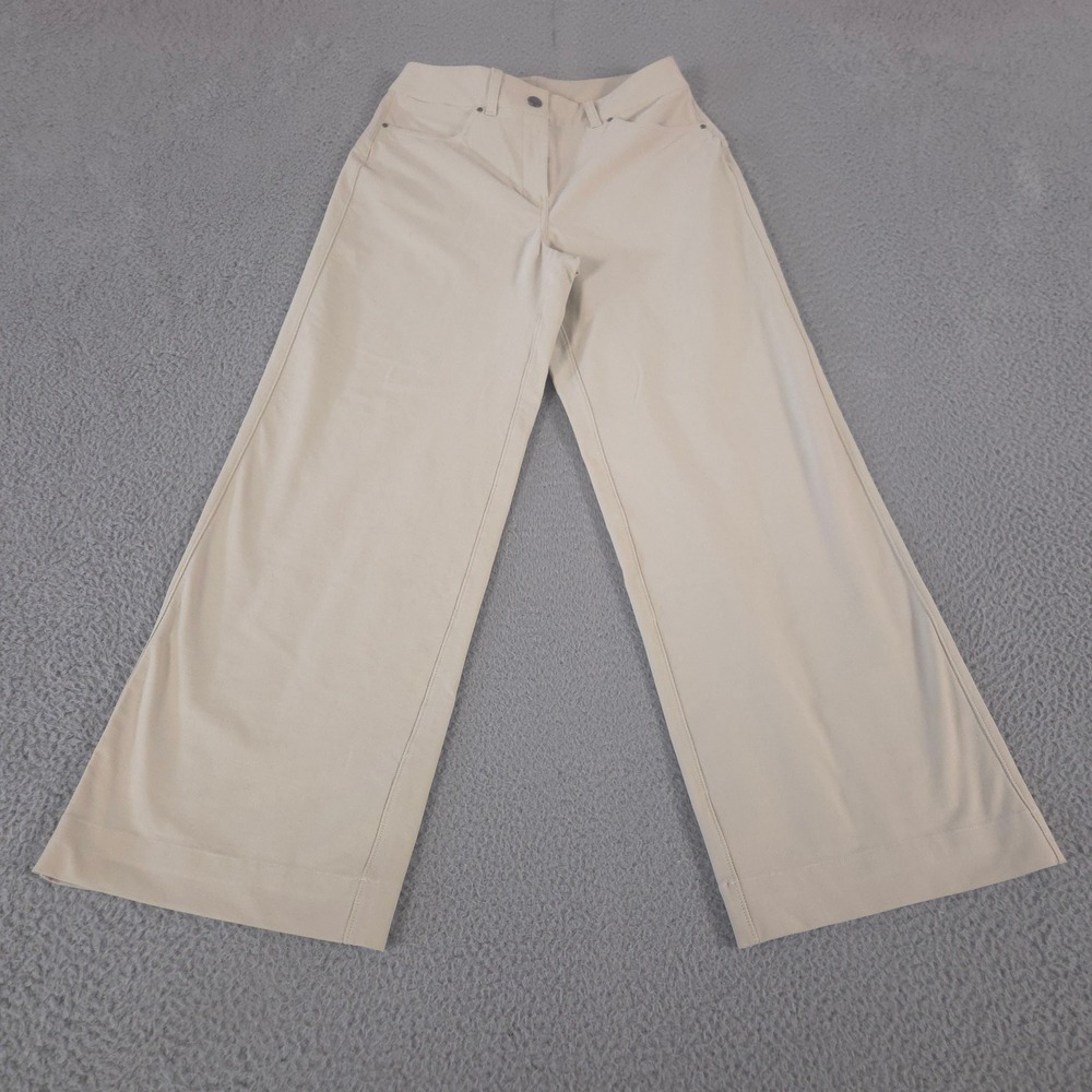 Lululemon Pants Womens 27 Beige City Sleek 5 Pocket Wide-Leg Stretch Preppy